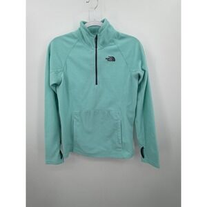 The North Face Dome Logo Green Fleece  1/4 Zip Base Layer Pullover‎ Jacket S